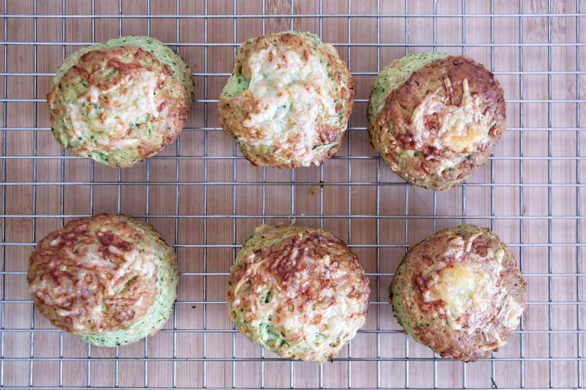Wild garlic cheese scones cooling on a wire rack after baking